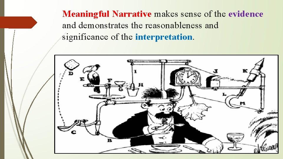 Meaningful Narrative makes sense of the evidence and demonstrates the reasonableness and significance of