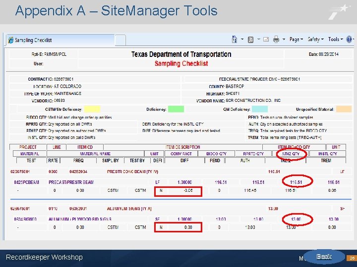 Appendix A – Site. Manager Tools Recordkeeper Workshop Footer Text Back March 4, 2021