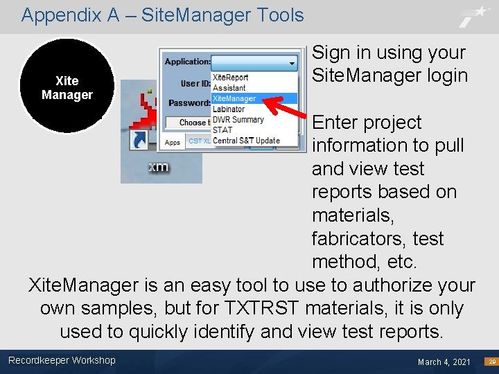 Appendix A – Site. Manager Tools Xite Manager Sign in using your Site. Manager