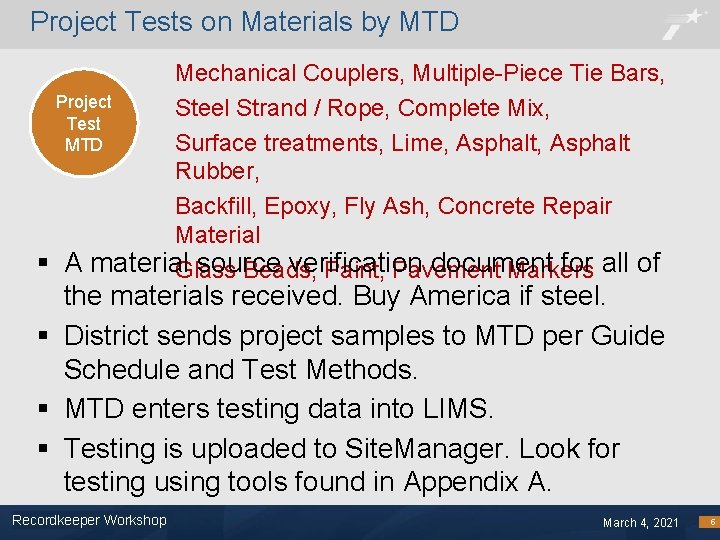 Project Tests on Materials by MTD Mechanical Couplers, Multiple-Piece Tie Bars, Project Steel Strand