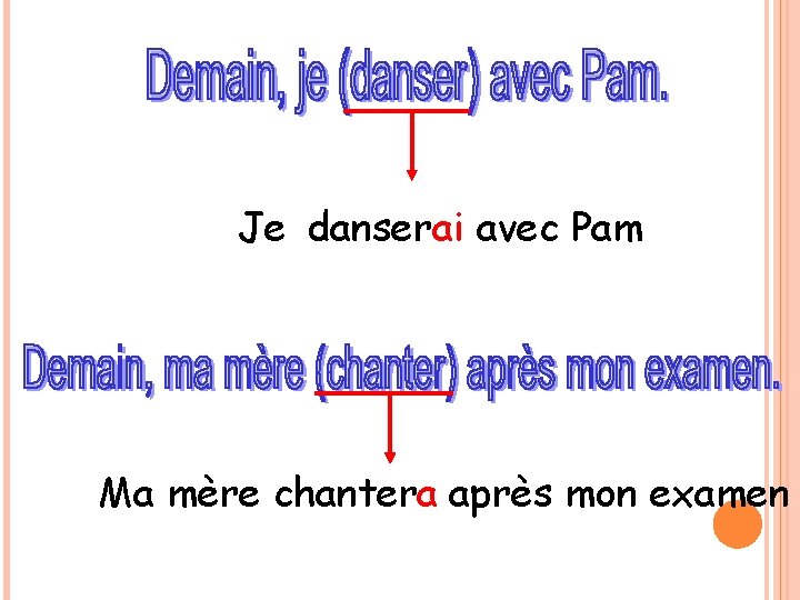 Je danserai avec Pam Ma mère chantera après mon examen Je danserai avec Pam Ma mère chantera après mon examen