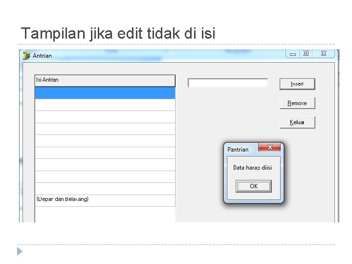 Tampilan jika edit tidak di isi 