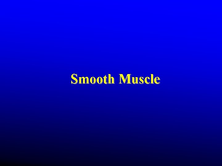 Smooth Muscle Smooth Muscle