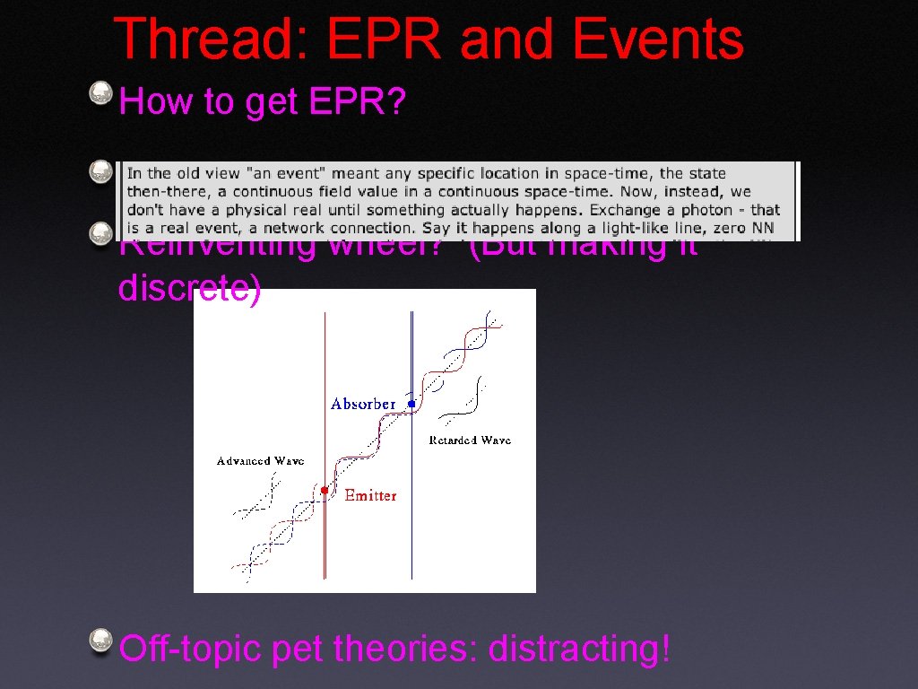Thread: EPR and Events How to get EPR? S Reinventing wheel? (But making it