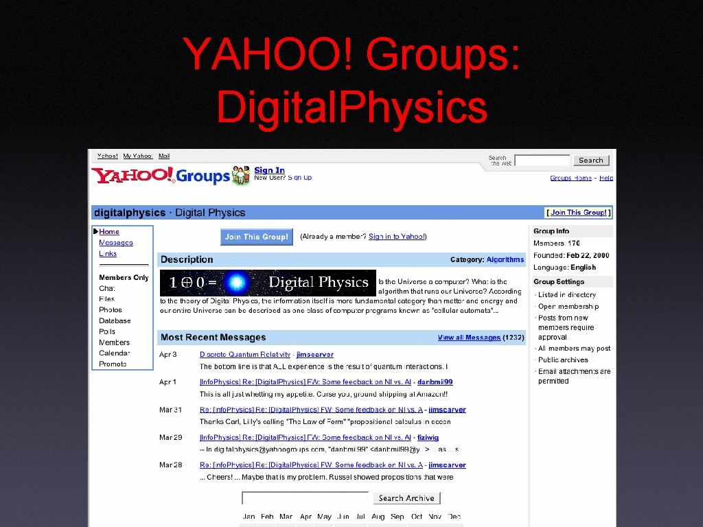 YAHOO! Groups: Digital. Physics 