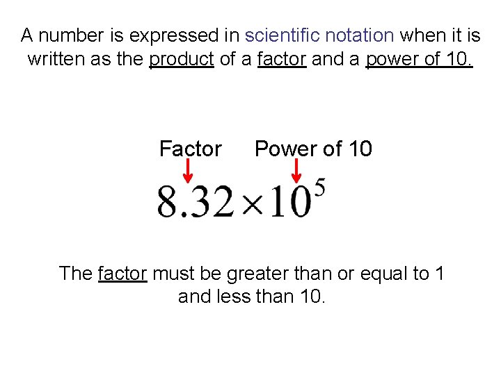 A number is expressed in scientific notation when it is written as the product