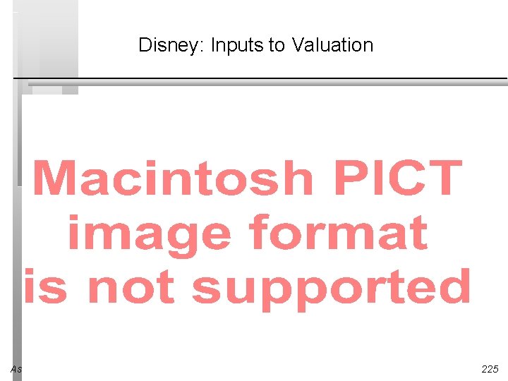 Disney: Inputs to Valuation Aswath Damodaran 225 