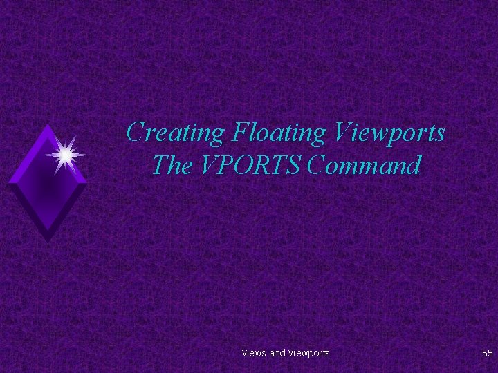 Creating Floating Viewports The VPORTS Command Views and Viewports 55 