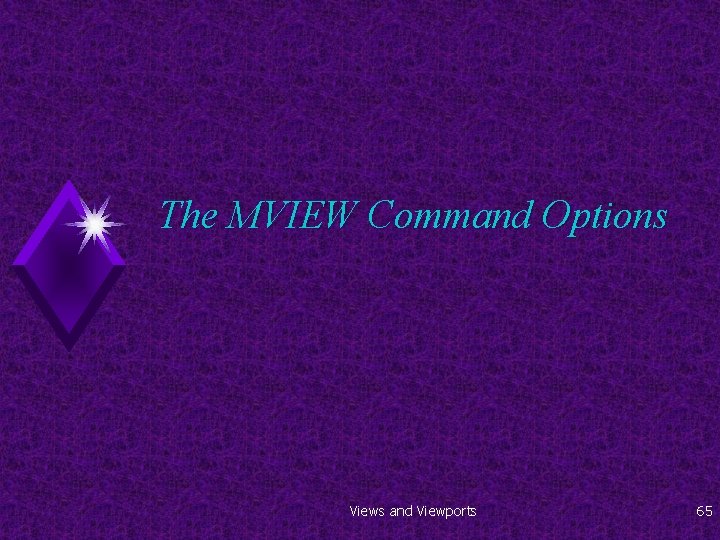 The MVIEW Command Options Views and Viewports 65 
