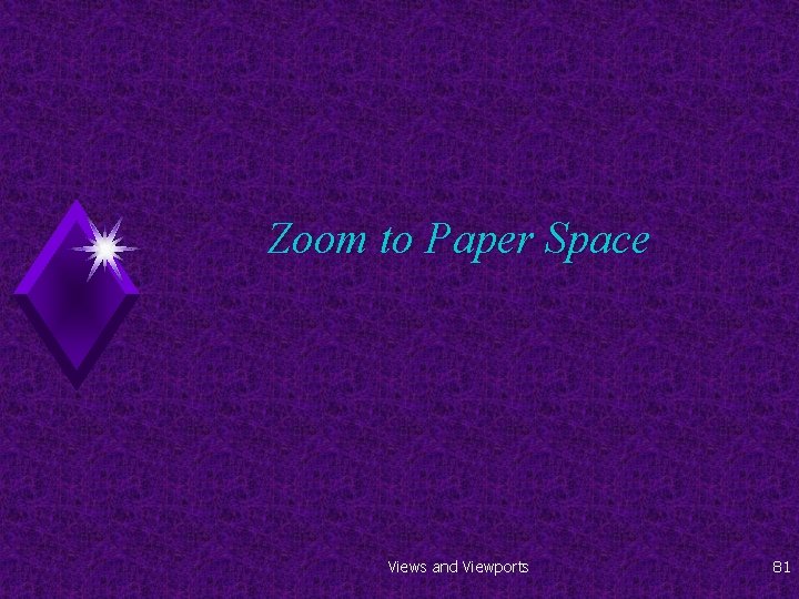 Zoom to Paper Space Views and Viewports 81 
