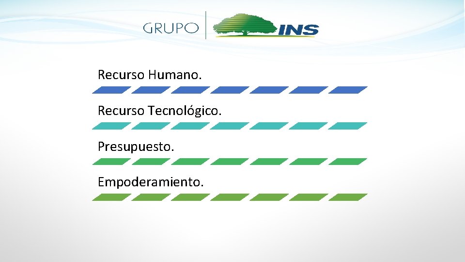 Recurso Humano. Recurso Tecnológico. Presupuesto. Empoderamiento. 