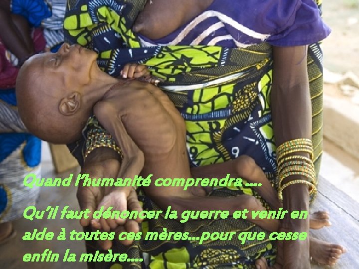 Quand l’humanité comprendra …. Qu’il faut dénoncer la guerre et venir en aide à