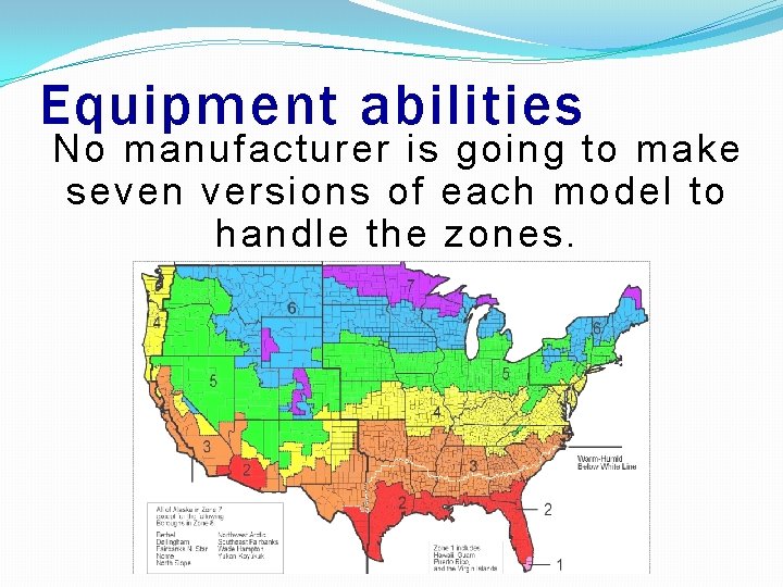 Equipment abilities No manufacturer is going to make seven versions of each model to