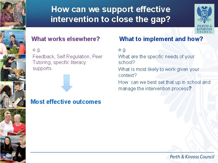 How can we support effective intervention to close the gap? What works elsewhere? What How can we support effective intervention to close the gap? What works elsewhere? What