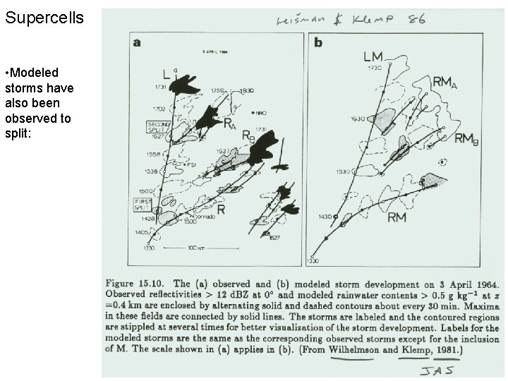 Supercells • Modeled storms have also been observed to split: 