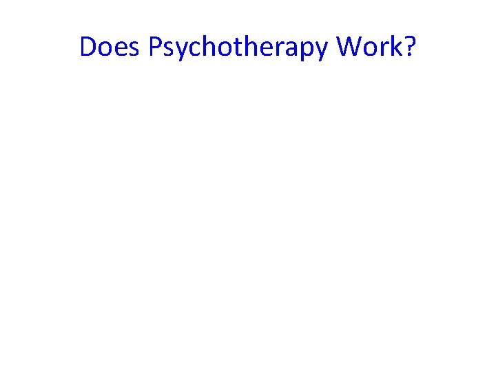 Does Psychotherapy Work? 