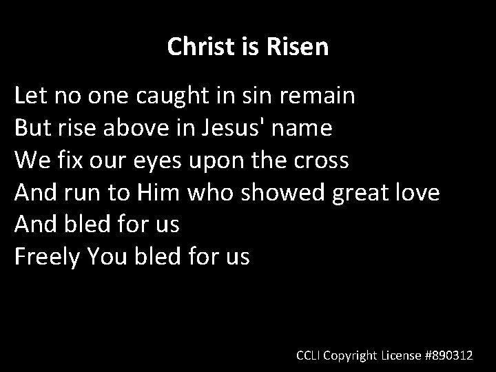 Christ is Risen Let no one caught in sin remain But rise above in