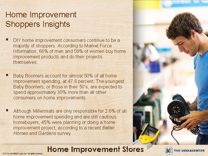 Home Improvement Shoppers Insights § DIY home improvement consumers continue to be a majority