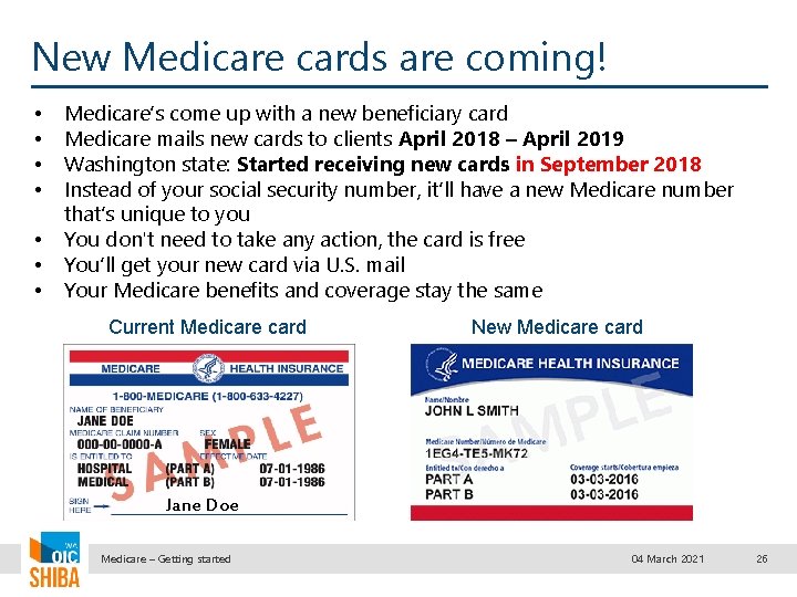 New Medicare cards are coming! • • Medicare’s come up with a new beneficiary