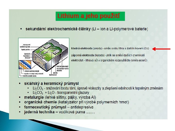 Lithium a jeho použití Lithium a jeho použití