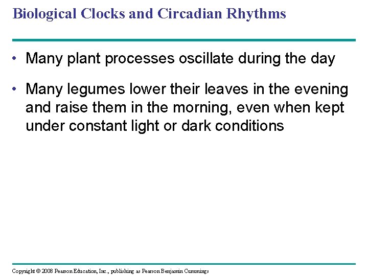 Biological Clocks and Circadian Rhythms • Many plant processes oscillate during the day • Biological Clocks and Circadian Rhythms • Many plant processes oscillate during the day •