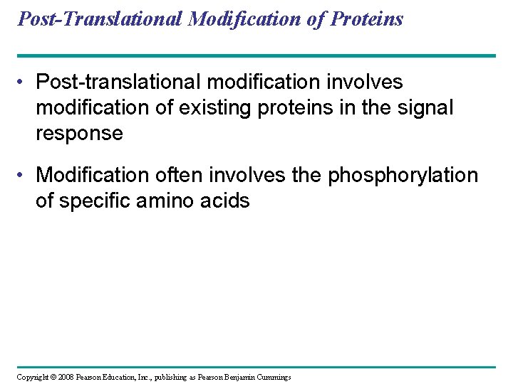 Post-Translational Modification of Proteins • Post-translational modification involves modification of existing proteins in the Post-Translational Modification of Proteins • Post-translational modification involves modification of existing proteins in the
