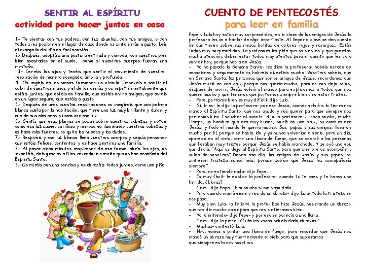 SENTIR AL ESPÍRITU actividad para hacer juntos en casa 1. - Te sientas con SENTIR AL ESPÍRITU actividad para hacer juntos en casa 1. - Te sientas con