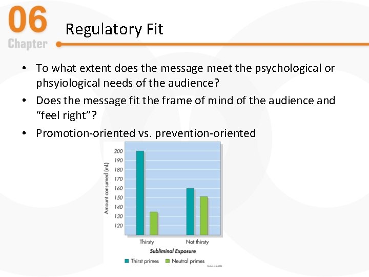 Regulatory Fit • To what extent does the message meet the psychological or phsyiological