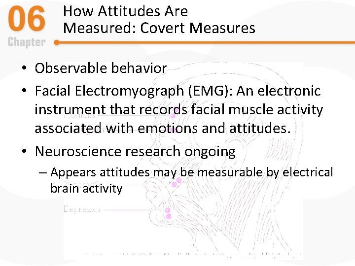 How Attitudes Are Measured: Covert Measures • Observable behavior • Facial Electromyograph (EMG): An