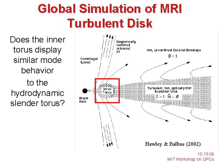 Global Simulation of MRI Turbulent Disk Does the inner torus display similar mode behavior