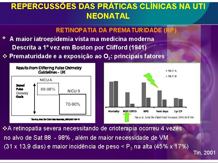 REPERCUSSÕES DAS PRÁTICAS CLÍNICAS NA UTI NEONATAL RETINOPATIA DA PREMATURIDADE (RP) v A maior