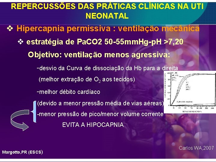 REPERCUSSÕES DAS PRÁTICAS CLÍNICAS NA UTI NEONATAL v Hipercapnia permissiva : ventilação mecânica v