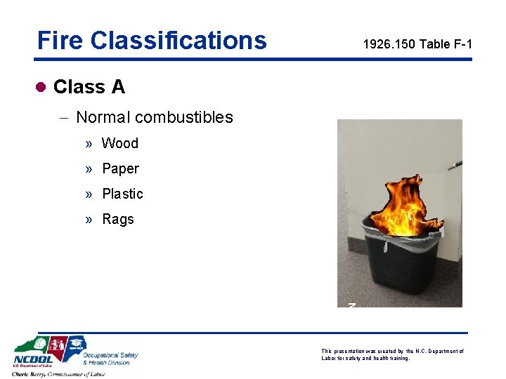 Fire Classifications 1926. 150 Table F-1 l Class A - Normal combustibles » Wood Fire Classifications 1926. 150 Table F-1 l Class A - Normal combustibles » Wood