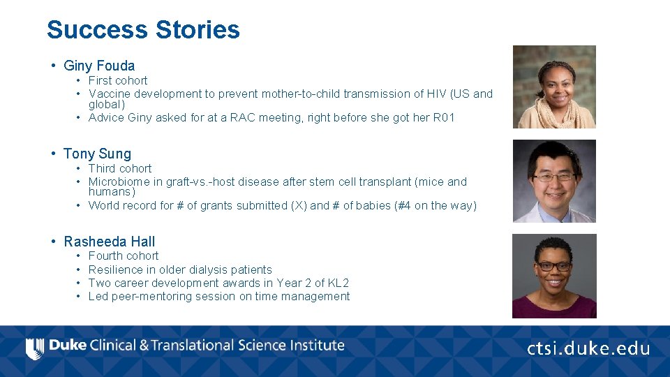 Success Stories • Giny Fouda • First cohort • Vaccine development to prevent mother-to-child