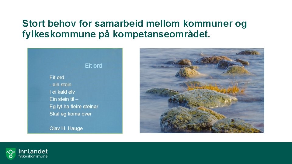 Stort behov for samarbeid mellom kommuner og fylkeskommune på kompetanseområdet. 