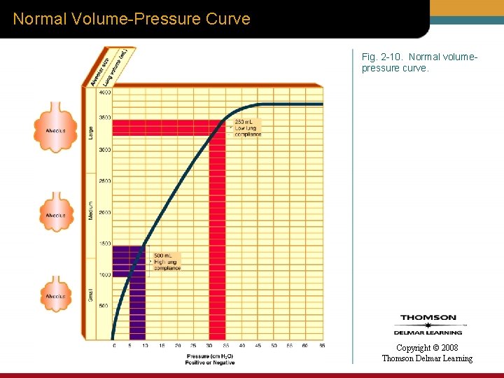 Normal Volume-Pressure Curve Fig. 2 -10. Normal volumepressure curve. Copyright © 2008 Thomson Delmar