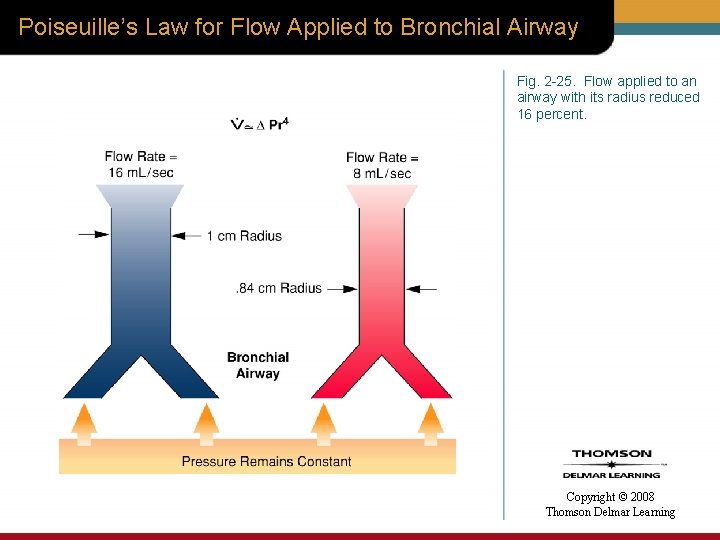 Poiseuille’s Law for Flow Applied to Bronchial Airway Fig. 2 -25. Flow applied to