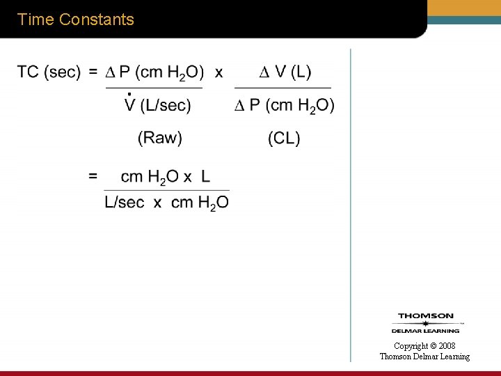 Time Constants Copyright © 2008 Thomson Delmar Learning 