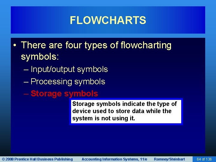 FLOWCHARTS • There are four types of flowcharting symbols: – Input/output symbols – Processing