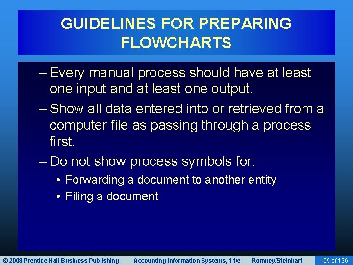 GUIDELINES FOR PREPARING FLOWCHARTS – Every manual process should have at least one input