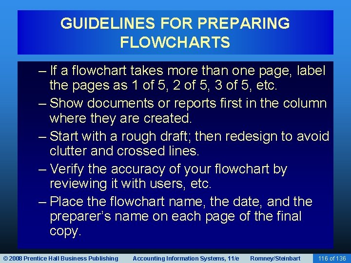 GUIDELINES FOR PREPARING FLOWCHARTS – If a flowchart takes more than one page, label