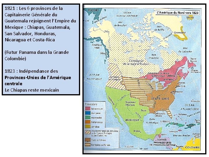 1821 : Les 6 provinces de la Capitainerie Générale du Guatemala rejoignent l’Empire du