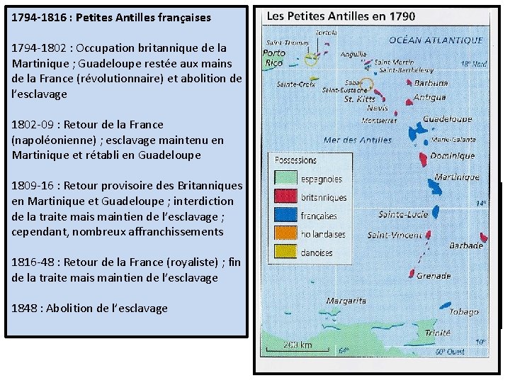 1794 -1816 : Petites Antilles françaises 1794 -1802 : Occupation britannique de la Martinique