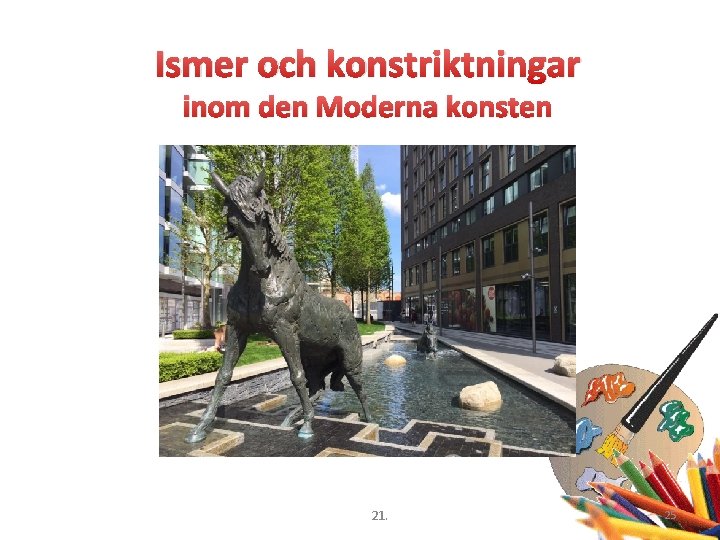 Ismer och konstriktningar inom den Moderna konsten 21. 25 