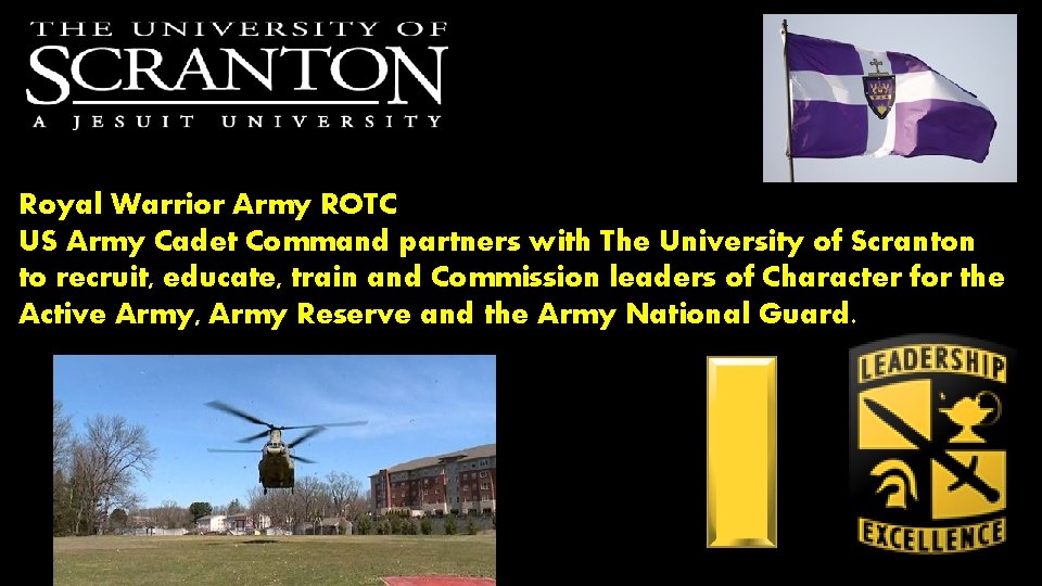 Royal Warrior Army ROTC US Army Cadet Command partners with The University of Scranton