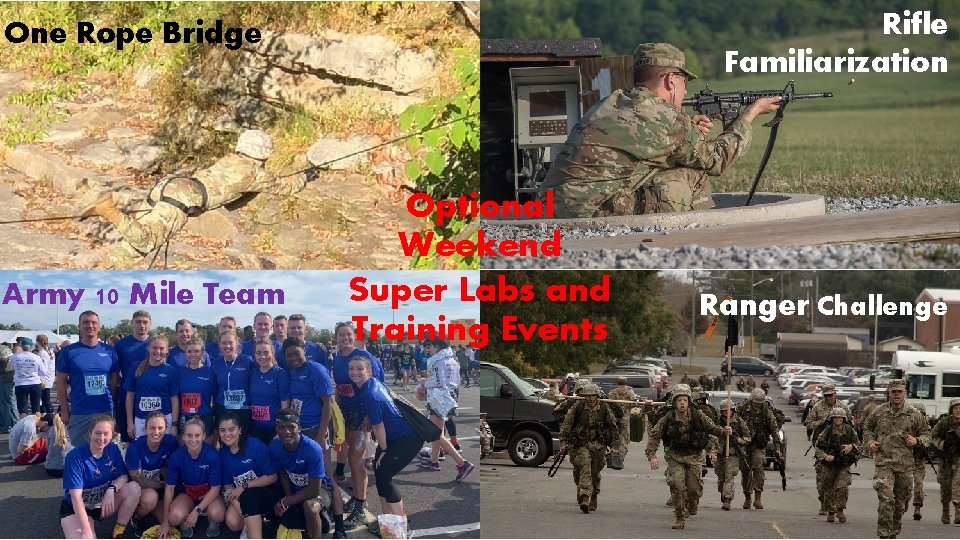 Rifle Familiarization One Rope Bridge Army 10 Mile Team Optional Weekend Super Labs and