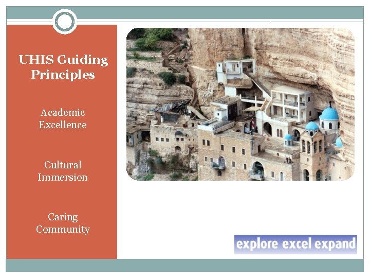 UHIS Guiding Principles q Academic Excellence q Cultural Immersion q Caring Community 