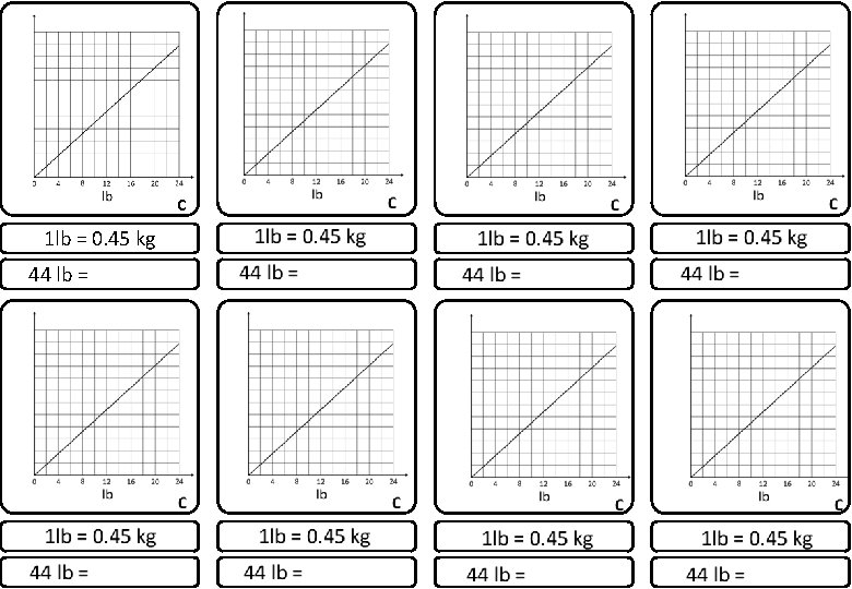 C 1 lb = 0. 45 kg 44 lb = 