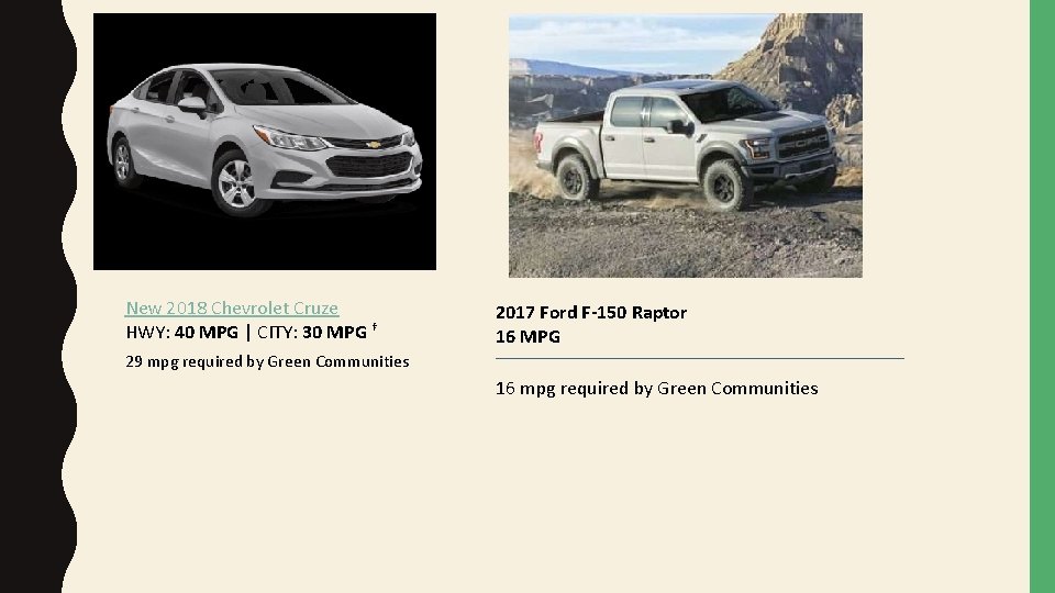 New 2018 Chevrolet Cruze HWY: 40 MPG | CITY: 30 MPG † 2017 Ford