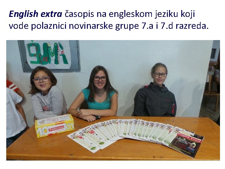 English extra časopis na engleskom jeziku koji vode polaznici novinarske grupe 7. a i